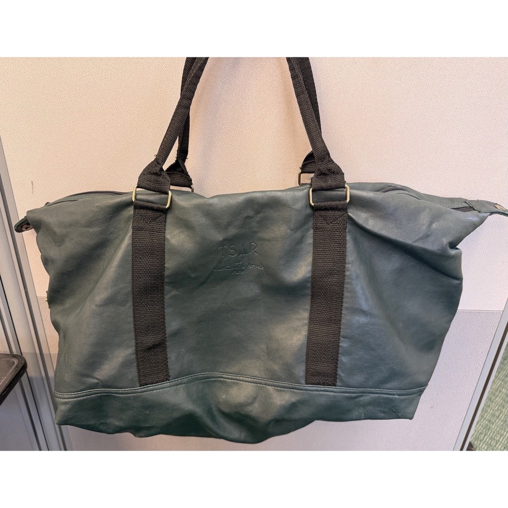 Van Cleef & Arpels Tsar Mens Duffle Bag Travel Weekender Dark Green Promo Vtg